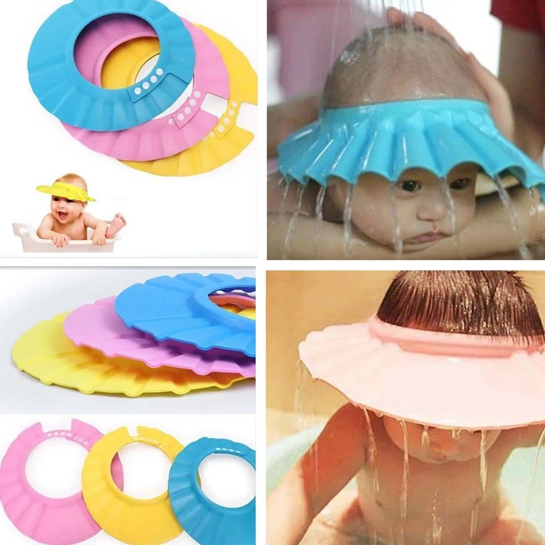 1 x Safe Shampoo Caps Shower Bath Protection Baby Soft Hats For Kids 1-4 years