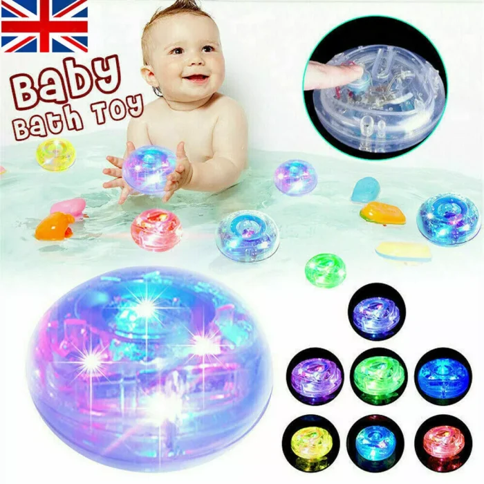 Baby Kids Bathing Shower LED Light Up Tub Fun Time Toy Glowing Ball Waterproof